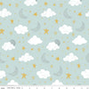 It's a Boy Stars & Moon C13252 Aqua - Riley Blake Designs - Baby Clouds Star Moons - Quilting Cotton Fabric