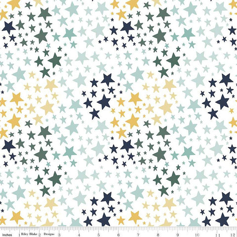 It's a Boy Stars C13254 White by Riley Blake Designs - Star - Quilting Cotton Fabric