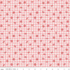 Fat Quarter End of Bolt - SALE Sweet Acres Floral Gingham C13213 Strawberry - Riley Blake - Check Checks Flowers Off-White - Quilting Cotton