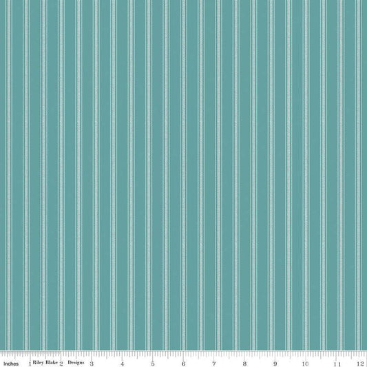 Sweet Acres Ticking C13215 Aruba - Riley Blake Designs - Off-White Stripe Stripes Striped - Quilting Cotton Fabric