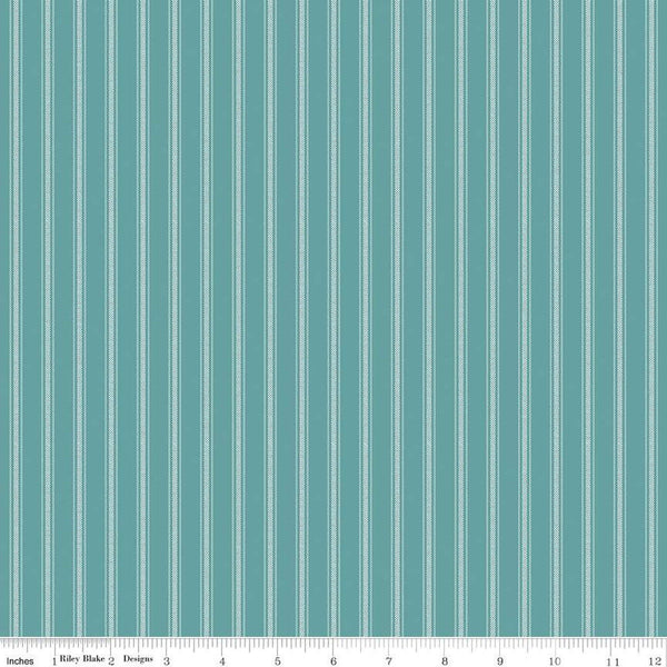 Sweet Acres Ticking C13215 Aruba by Riley Blake Designs - Off-White Stripe Stripes Striped - Quilting Cotton Fabric