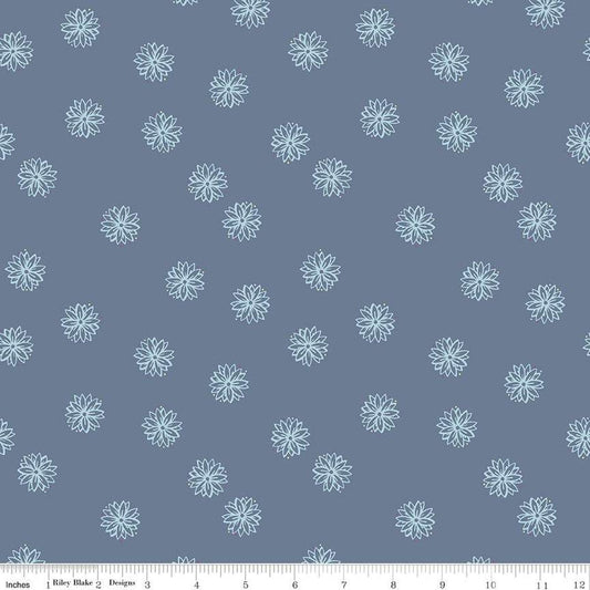 SALE Butterfly Blossom Floral C13274 Stone Blue - Riley Blake Designs - Flowers Flower - Quilting Cotton Fabric
