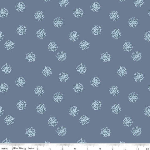 Butterfly Blossom Floral C13274 Stone Blue by Riley Blake Designs - Flowers Flower - Quilting Cotton Fabric