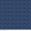 19" End of Bolt - SALE Butterfly Blossom Leaf Toss C13275 Navy by Riley Blake Designs - Tone-on-Tone Leaves - Quilting Cotton Fabric
