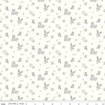 20" End of Bolt - Portsmouth Ditsy Blooms C12913 Cloud - Riley Blake Designs - Floral Leaves Patriotic - Quilting Cotton Fabric
