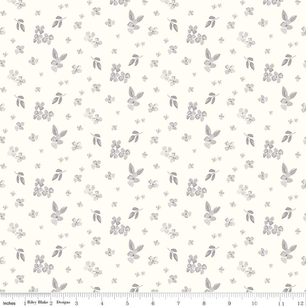Portsmouth Ditsy Blooms C12913 Cloud by Riley Blake Designs - Floral Flowers Leaves Patriotic - Quilting Cotton Fabric