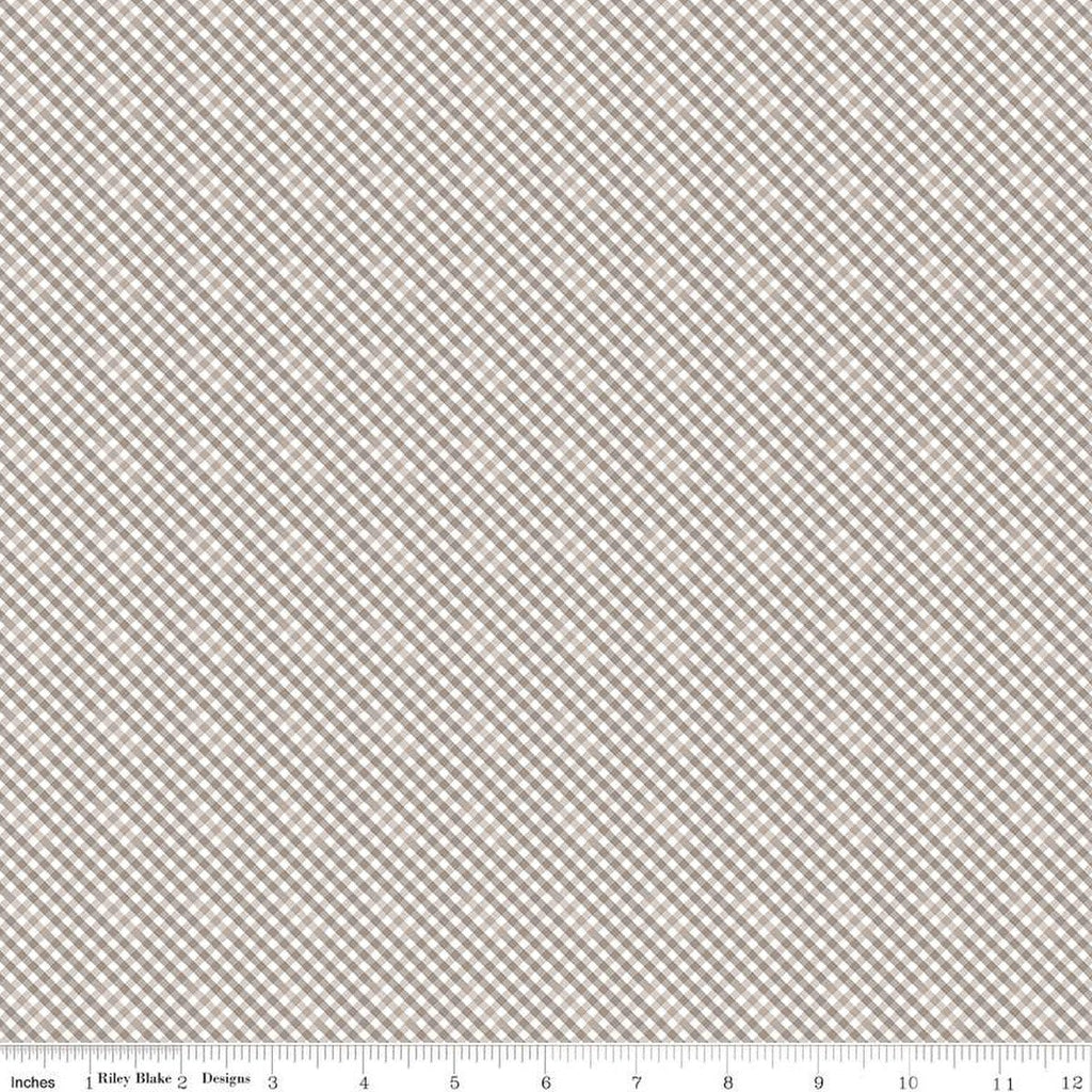 CLEARANCE Portsmouth PRINTED Gingham C12916 Pewter by Riley Blake Designs - Diagonal Check with Off-White Patriotic - Quilting Cotton Fabric