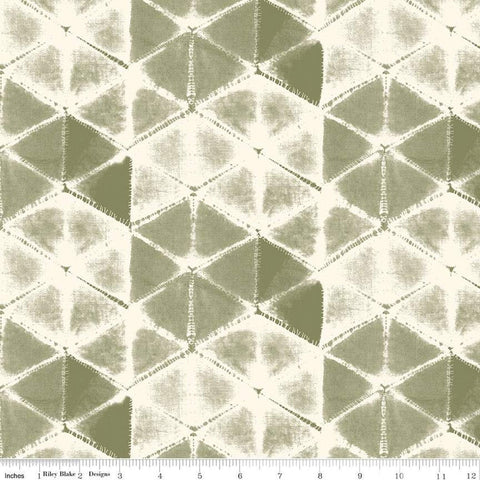 CLEARANCE Eden Shibori C12921 Sage by Riley Blake Designs - Triangles - Quilting Cotton Fabric