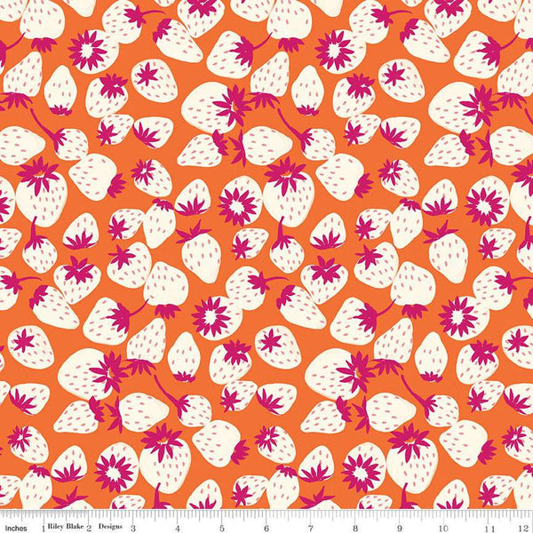 SALE Eden Strawberries C12923 Orange by Riley Blake Designs - Berries - Quilting Cotton Fabric