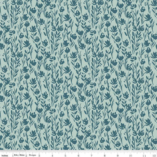 26" End of Bolt - SALE Eden Tonal C12924 Mist - Riley Blake Designs - Floral Flowers - Quilting Cotton Fabric