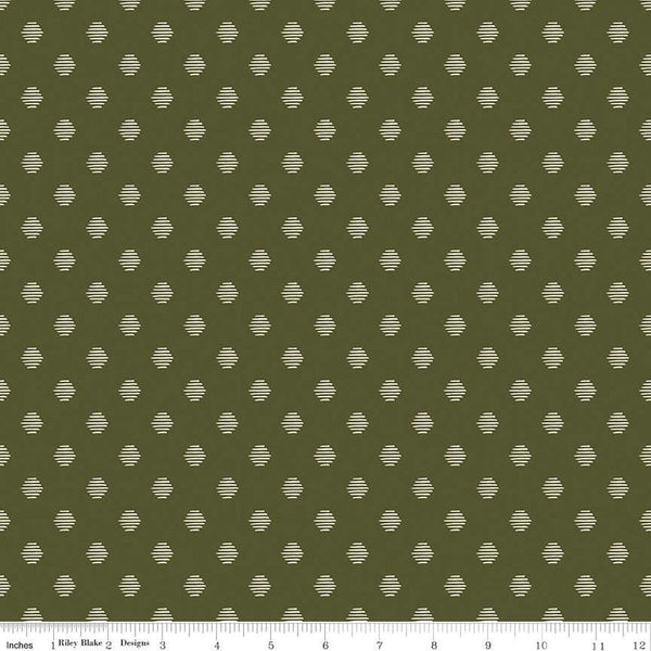 SALE Eden Hexagon C12925 Hunter by Riley Blake Designs - Hexagons Hexies - Quilting Cotton Fabric