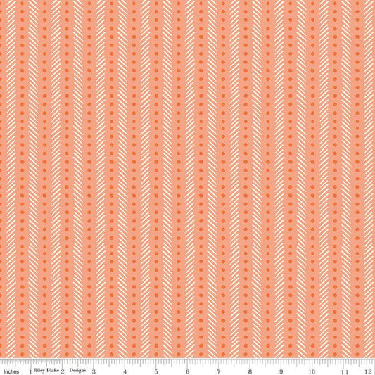 SALE Eden Stripe C12927 Marmalade - Riley Blake Designs - Stripes Striped Dots Dashes - Quilting Cotton Fabric