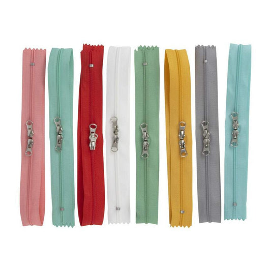 DEAL Lori Holt Happy Zippers ST-22902 - Riley Blake Designs - Package of 8 Assorted Colors