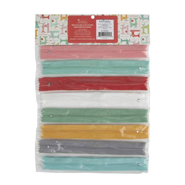SALE Lori Holt Happy Zippers ST-22902 - Riley Blake Designs - Package of 8 Assorted Colors