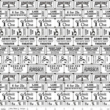 SALE Art Journal Ticket Rolls C13037 White - Riley Blake Designs - Rows of Tickets - Quilting Cotton Fabric