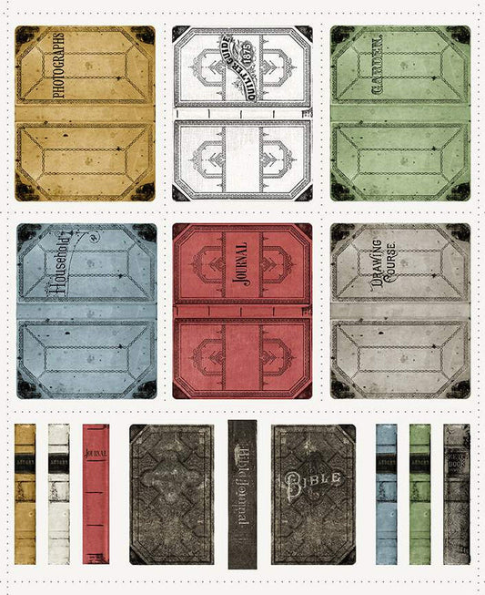 SALE CANVAS Art Journal Book Cover Panel CV13047 - Riley Blake Blake - DIGITALLY Printed Covers Books - Cotton Canvas Fabric