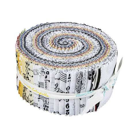 Art Journal 2.5 Inch Rolie Polie Jelly Roll 40 pieces - Riley Blake Designs - Precut Pre cut Bundle - J. Wecker Frisch - Cotton Fabric