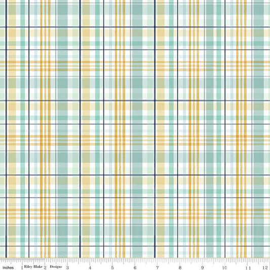It's a Boy Plaid C13253 Multi - Riley Blake Designs - Multicolored White - Quilting Cotton Fabric