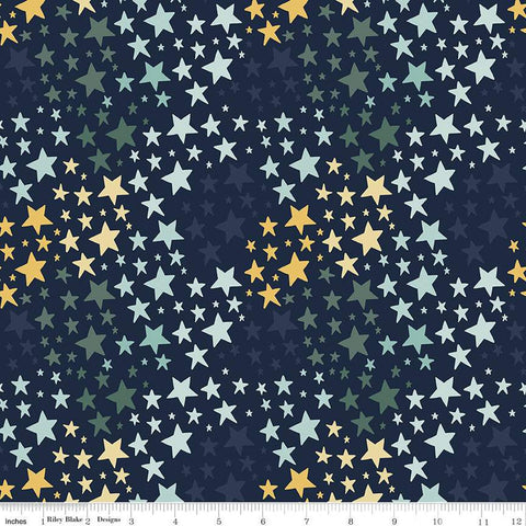 It's a Boy Stars C13254 Navy by Riley Blake Designs - Star - Quilting Cotton Fabric