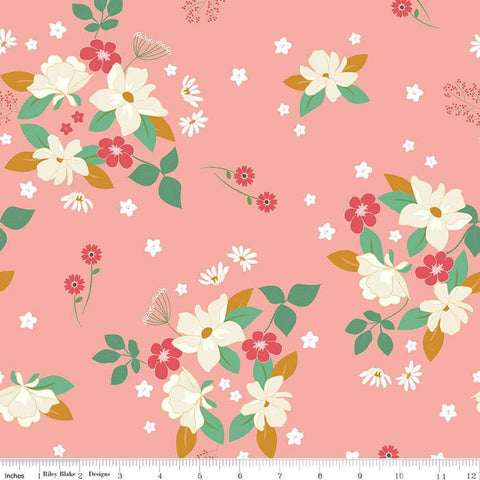 Sweet Acres Main C13210 Apricot Blush by Riley Blake Designs - Floral Flowers - Quilting Cotton Fabric