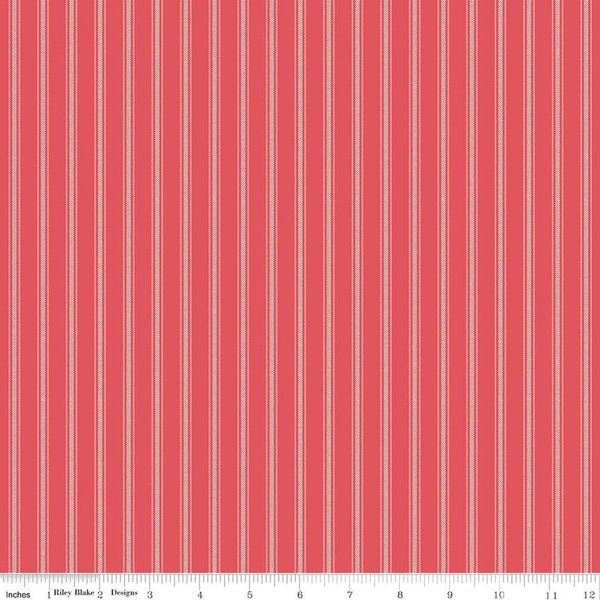 SALE Sweet Acres Ticking C13215 Sunset by Riley Blake Designs - Off-White Stripe Stripes Striped - Quilting Cotton Fabric