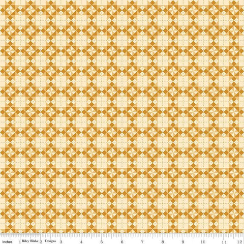 SALE Sweet Acres Barn Quilts C13216 Honey by Riley Blake Designs - Geometric Printed Quilt Blocks - Quilting Cotton Fabric