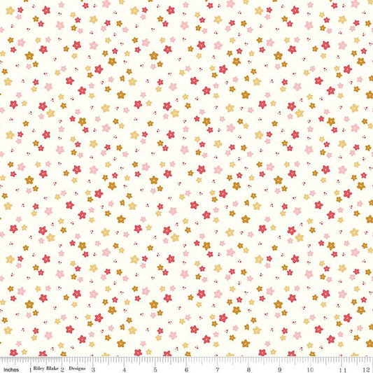 SALE Sweet Acres Scattered Flowers C13217 Cloud - Riley Blake Designs - Floral Flower - Quilting Cotton Fabric