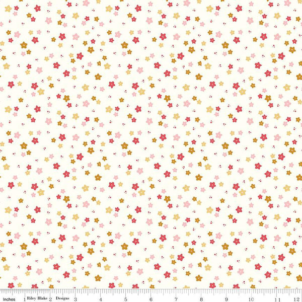 SALE Sweet Acres Scattered Flowers C13217 Cloud by Riley Blake Designs - Floral Flower - Quilting Cotton Fabric