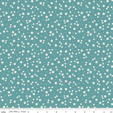 SALE Sweet Acres Scattered Flowers C13217 Aruba - Riley Blake Designs - Floral Flower - Quilting Cotton Fabric