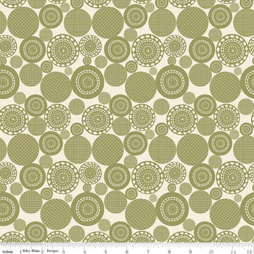 CLEARANCE Butterfly Blossom Papercut C13273 Cream - Riley Blake Designs - Circles - Quilting Cotton Fabric