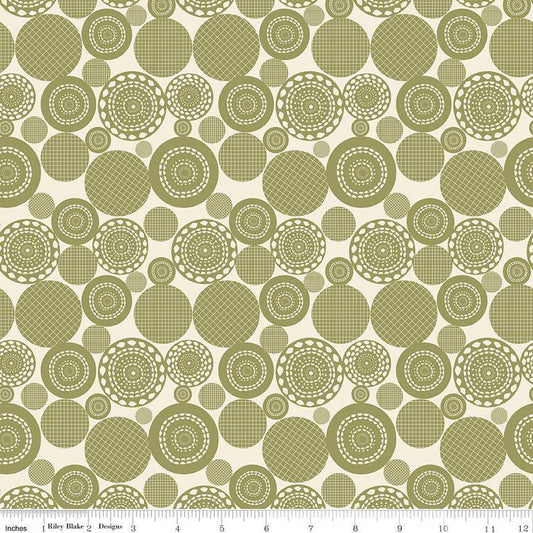 CLEARANCE Butterfly Blossom Papercut C13273 Cream - Riley Blake Designs - Circles - Quilting Cotton Fabric