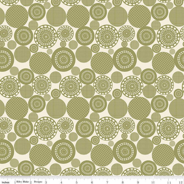 SALE Butterfly Blossom Papercut C13273 Cream by Riley Blake Designs - Circles - Quilting Cotton Fabric