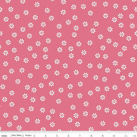 SALE Bee Vintage Lula C13085 Tea Rose by Riley Blake Designs - Floral Flower Daisies Daisy - Lori Holt - Quilting Cotton Fabric