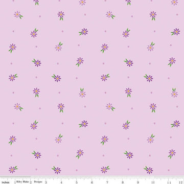 33" End of Bolt - SALE Strength in Lavender Ditsy C13224 Lavender - Riley Blake - Cancer Awareness Floral Flowers - Quilting Cotton Fabric