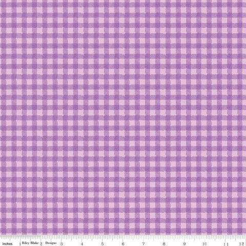 Strength in Lavender PRINTED Gingham C13225 Lavender by Riley Blake Designs - Cancer Awareness 1/4" Checks - Quilting Cotton Fabric