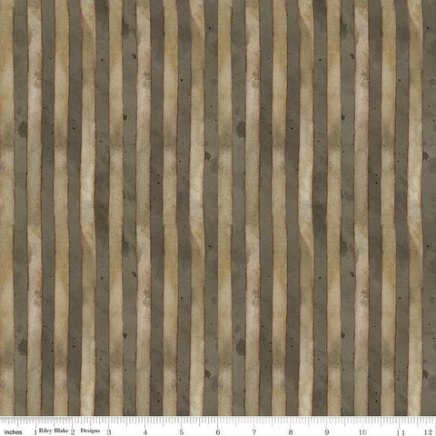 CLEARANCE Bright Stars Stripes C13107 Greige - Riley Blake Designs - Patriotic Folk Art Stripe Striped - Quilting Cotton Fabric