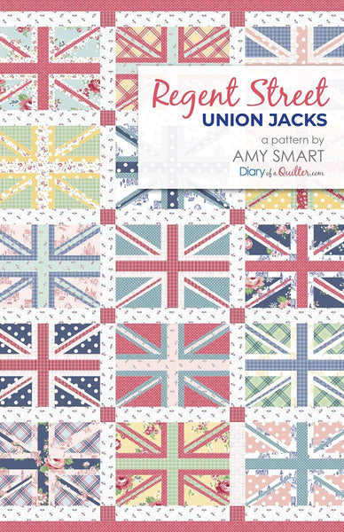 Regent Street Quilt PATTERN P123 by Amy Smart - Riley Blake Designs - INSTRUCTIONS Only - Union Jack Blocks Fat Quarter Friendly