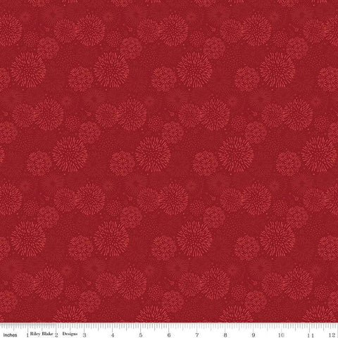 Red, White and True Burst C13189 Red - Riley Blake Designs - Patriotic Tone-on-Tone Starbursts - Quilting Cotton Fabric