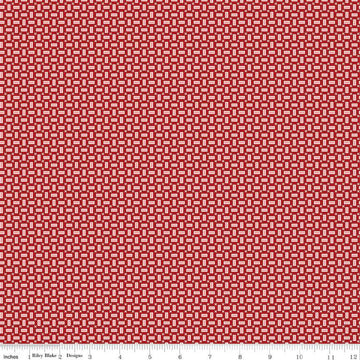 Bee Vintage Tola C13077 Red - Riley Blake Designs - Geometric Rectangles Xs - Lori Holt - Quilting Cotton Fabric
