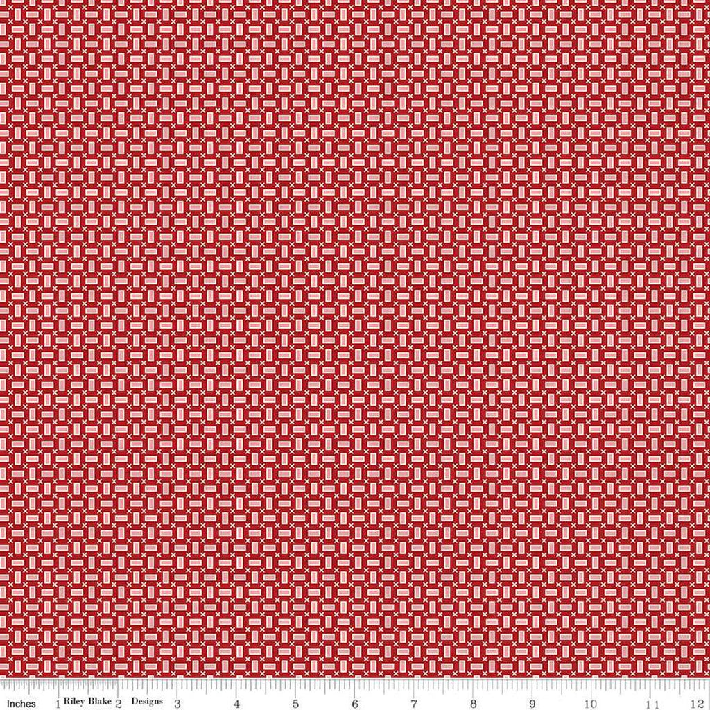 SALE Bee Vintage Tola C13077 Red by Riley Blake Designs - Geometric Rectangles Xs - Lori Holt - Quilting Cotton Fabric