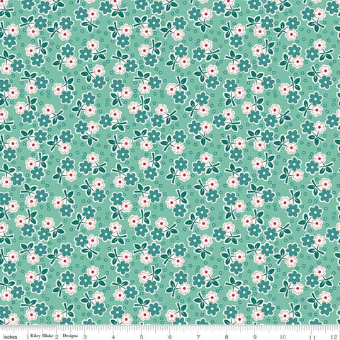 SALE Bee Vintage Alice C13081 Sea Glass by Riley Blake Designs - Floral Flowers - Lori Holt - Quilting Cotton Fabric