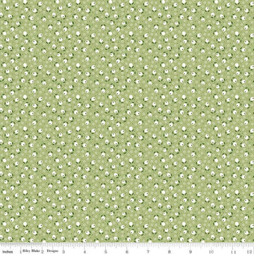 SALE Bee Vintage Suzanne C13086 Lettuce - Riley Blake Designs - Berries Leaves Circles - Lori Holt - Quilting Cotton Fabric