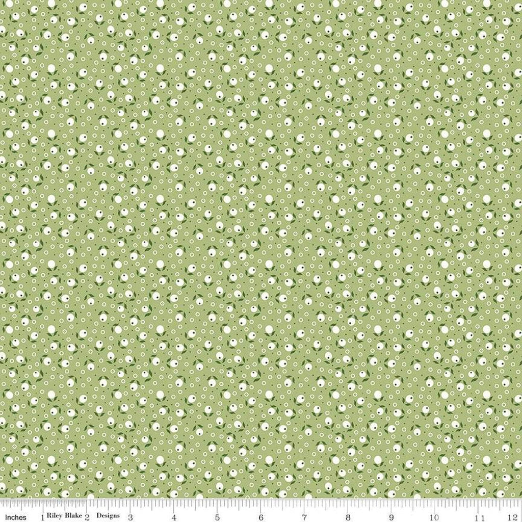 SALE Bee Vintage Suzanne C13086 Lettuce by Riley Blake Designs - Berries Leaves Circles - Lori Holt - Quilting Cotton Fabric