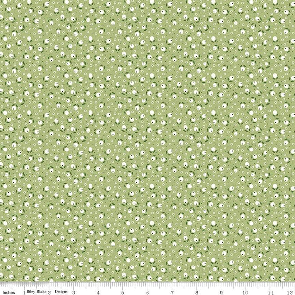 Bee Vintage Suzanne C13086 Lettuce by Riley Blake Designs - Berries Leaves Circles - Lori Holt - Quilting Cotton Fabric
