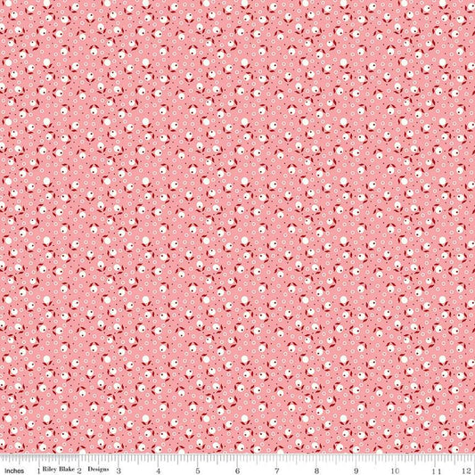 DEAL Bee Vintage Suzanne C13086 Coral - Riley Blake Designs - Berries Leaves Circles - Lori Holt - Quilting Cotton Fabric