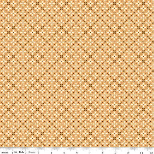 Bee Vintage Mae C13088 Daisy - Riley Blake Designs - Geometric Lattice Flowers Leaves - Lori Holt - Quilting Cotton Fabric