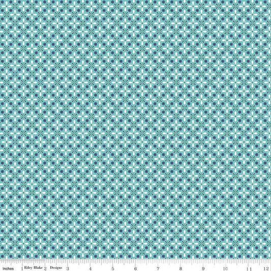 Bee Vintage Mae C13088 Cottage - Riley Blake Designs - Geometric Lattice Flowers Leaves - Lori Holt - Quilting Cotton Fabric