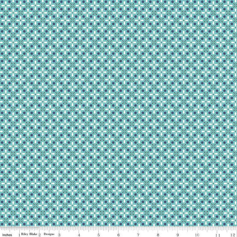 SALE Bee Vintage Mae C13088 Cottage by Riley Blake Designs - Geometric Lattice Flowers Leaves - Lori Holt - Quilting Cotton Fabric