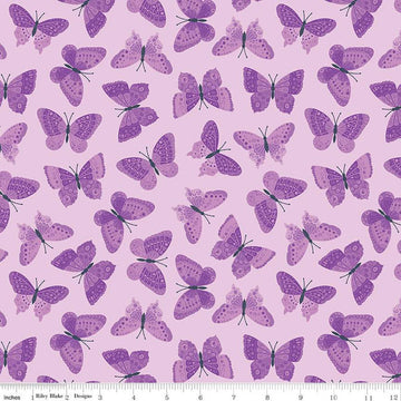SALE Strength in Lavender Butterflies C13223 Lavender - Riley Blake Designs - Cancer Awareness - Quilting Cotton Fabric