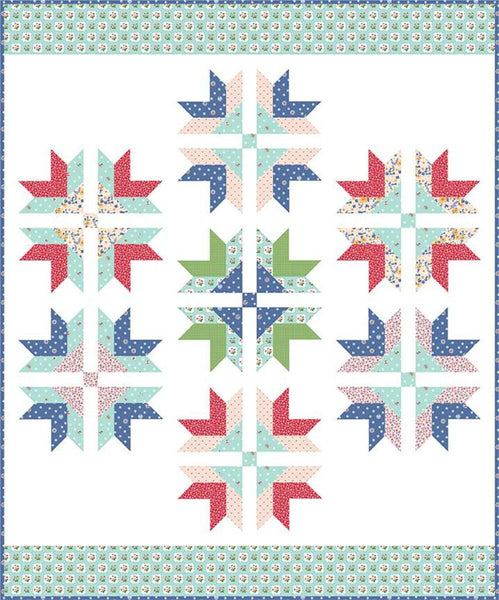 SALE Picnic Crossing Quilt PATTERN P115 by Melissa Mortenson - Riley Blake Designs - INSTRUCTIONS Only - Seven Pieced Blocks